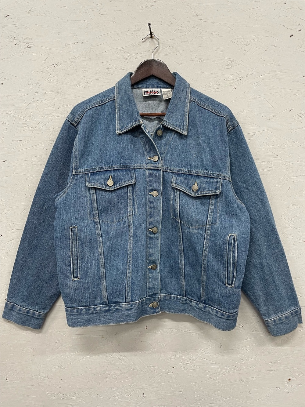 Vintage 90s Bill Blass Denim Trucker Jacket, Size L